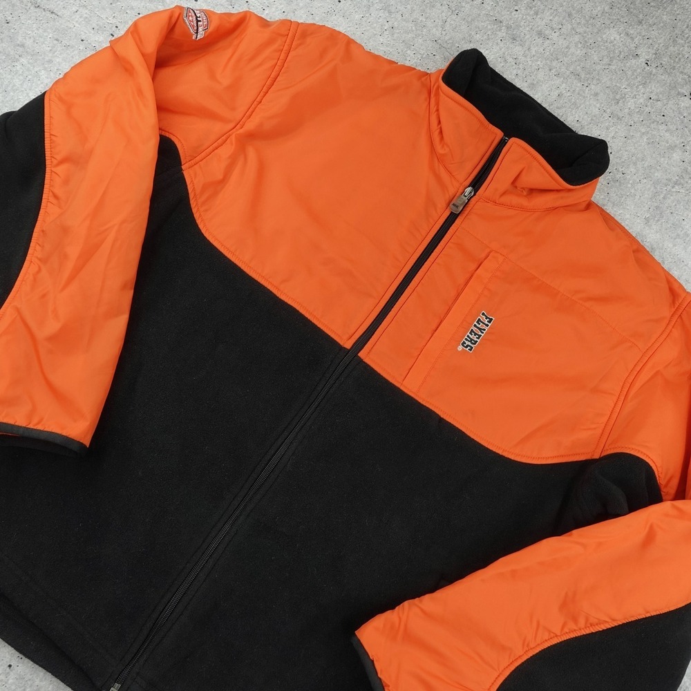 Y2K Lee Sport Philadelphia Flyers NHL Fleece Jacket Men Large Orange Black